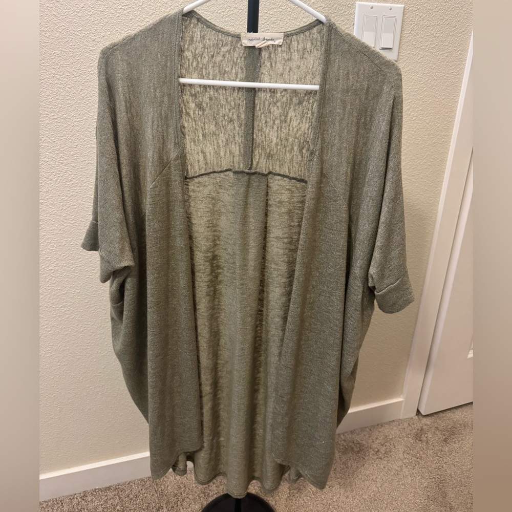 Painted Threads Long Olive Geen Cardigan